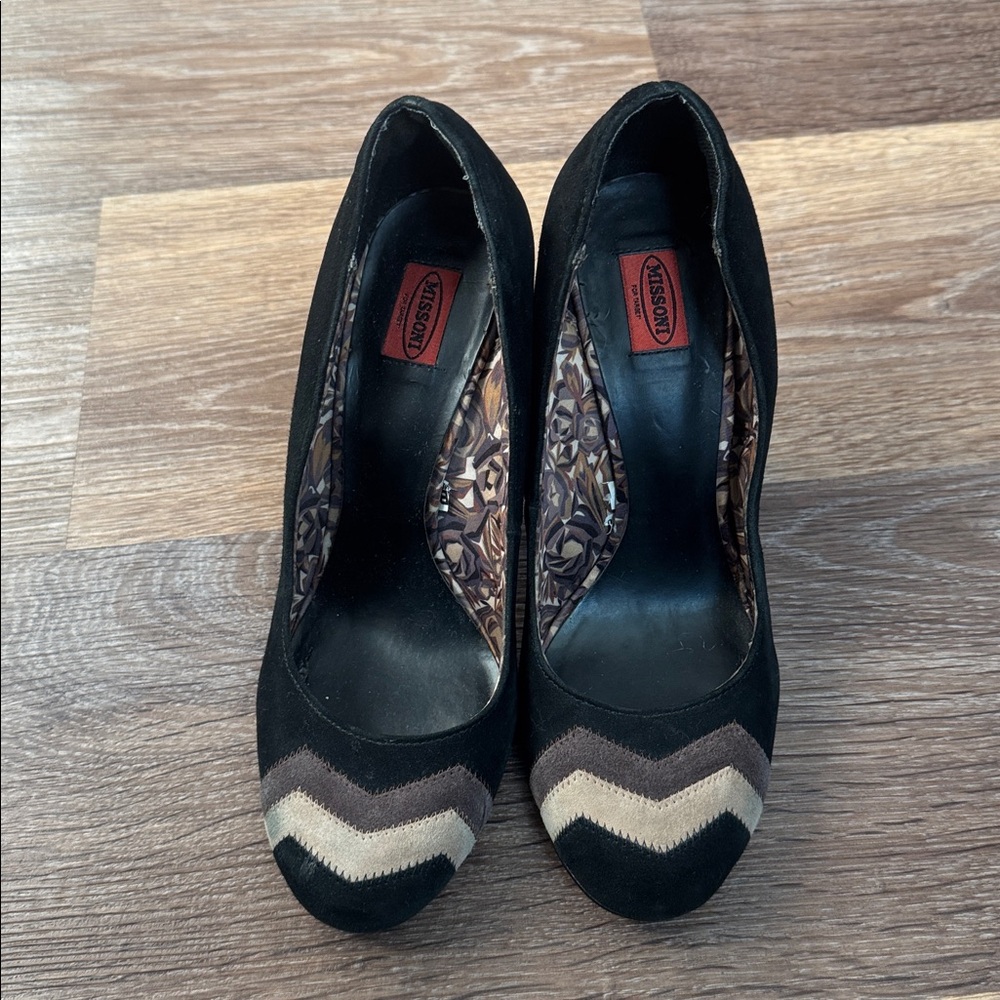 Missoni for Target Black and Brown Chevron Heels